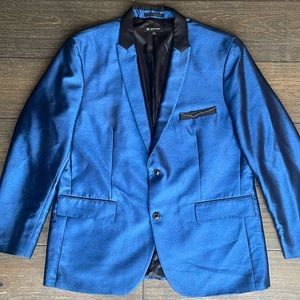 INC Shiny Blue Blazer Sportcoat XXL Slim Fit